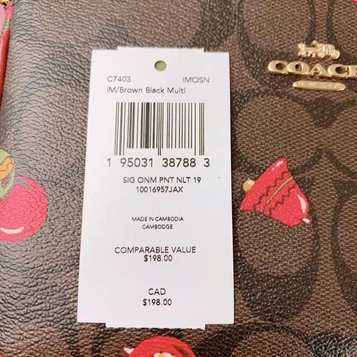 Coach C7403 Nolita 19 in Signature Canvas with Ornament Print Brown Black Multi Coach C7403 Nolita 19 in Signature Canvas with Ornament Print Brown Black Multi